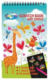 Skrāpju grāmata "GIRAFFE" 17.5x12.4cm ar trafaretu (10lp.)