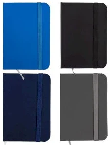 Bloknots A7 līniju 80lp. cietos vākos ar gumiju "Multicolor"