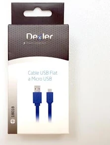 DEXLER universaalne lame mikro-USB-USB-andmeside- ja laadimiskaabel 1M sinine