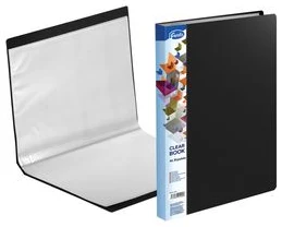 Transparent book A4 FOROFIS 0.60mm cover w/30 transp.pockets 0.03mm (black) PVC