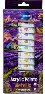 Akrila krāsas METALLIC 12kr.х12ml (tūbiņas)