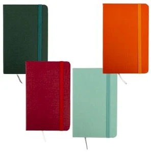 Bloknots A6 līniju 80lp. cietos vākos ar gumiju "Multicolor"