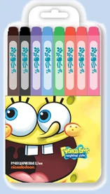 Lodīšu pildspalvu komplekts 8kr. "Sponge Bob" 0.7mm