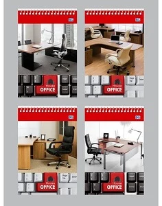 Bloknots A6 rūtiņu 40lp. ar spirāli "Office house"