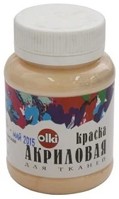 Akrila krāsa audumam OLKI 100ml gaiši zelta
