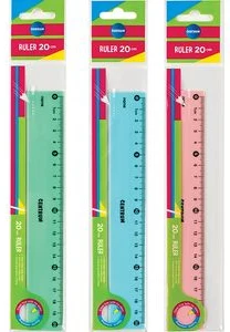 Lineāls 20cm caurspīdīgs assorti