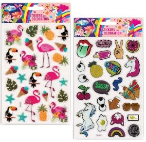 3D Puffy decoration stickers UNICORN & FLAMINGO