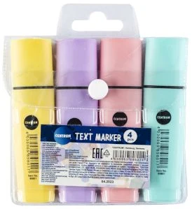 Set of 4 text markers chisel tip 1-5mm
