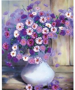 Akrila krāsas un kanvas attēlu gleznošana pēc numuriem "Bouquet of daisies" 40x50cm