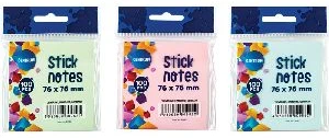 Stick notes 76x76mm 100sh. pastel col; assorted