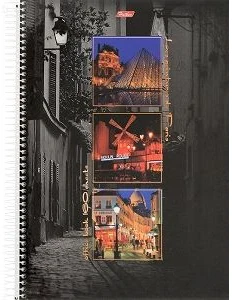 Notebook squared A4 160sh. 4col. spiral bound hardcover "Paris"