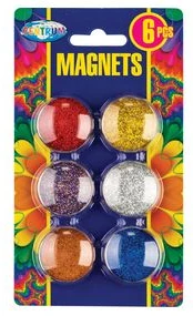 Magnēti tāfelēm GLITTER diam.30mm 6gb.