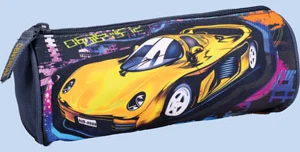 Penālis-kosmētikas maks "Car" 21x8x8cm apaļš