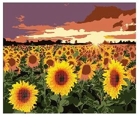 Diamond mosaic + Acrylic paints & canvas pictures painting by number "Sunflowers" 40x50cm