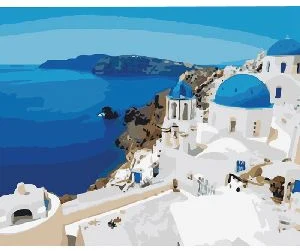 Akrila krāsas un kanvas attēlu gleznošana pēc numuriem "Greece" 40x50cm