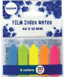 Plastikāta indeksi 5neon kr.x20lp. bultveida