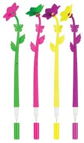 Ball pen FANCY FLOWER blue ink 0.7mm (assorted)/display box