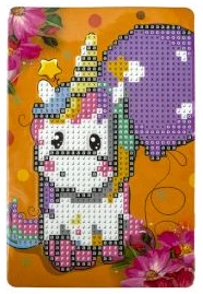 Dimanta mozaīka "Unicorn" 10x15cm ar plastmasas statīvu
