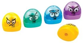 Sharpener plastic "Emotions" with container, assorted