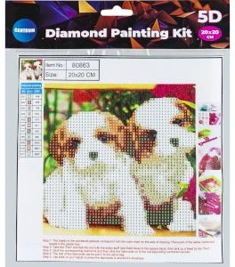 5D Diamond Mosaic KIT "Puppies" 20x20cm