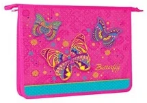 Plastic file "Butterfly" A5 with 1sections, zipper