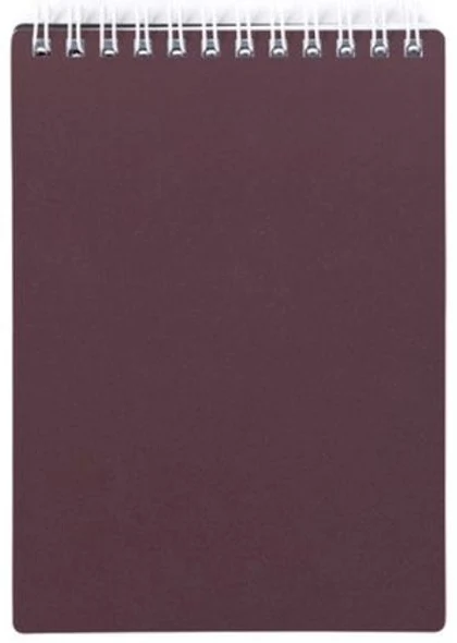 Bloknots A7 rūtiņu 80lp. ar spirāli un plastikāta vākiem "Metallic"bordo kr.