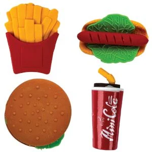 Eraser rubber "FastFood" 41x20x20&35x35x12mm