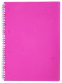 Notebook A4 squared 80sh. spiral bound DIAMOND NEON pink