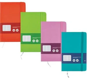 Bloknots A6 līniju 80lp. cietos vākos ar gumiju "Multicolor"