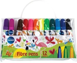 Fibre pens 12col. "Crazy Girls" short size, in bag