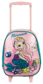 Bērnu mugursoma MERMAID uz riteņiem 30x10x37cm