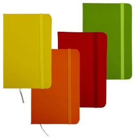 Bloknots A6 līniju 80lp. cietos vākos ar gumiju "Multicolor"
