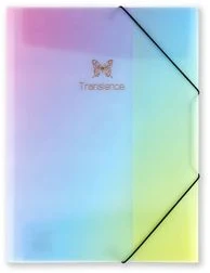 Document case A4 "Glitter Rainbow" 0.40mm with elastic bands assorted
