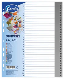 Dividers A4+ "1-31" MAXI 0.13mm FOROFIS