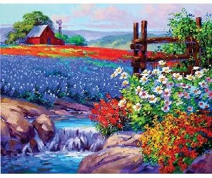 Akrila krāsas un kanvas attēlu gleznošana pēc numuriem "Field" 40x50cm