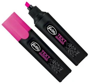 Text marker pink chisel tip 1-5mm black barrel FOROFIS