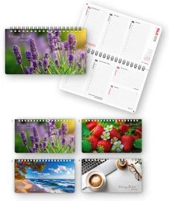 Weekly calendar A6 "DREAMY " craft cover, spiral bound