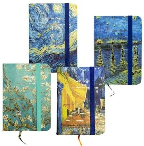 Notebook A7 ruled 80sh. hardcover, with elastic "Vincent van Gogh"