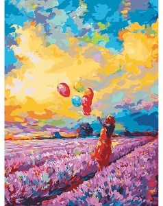 Akrila krāsas un kanvas attēlu gleznošana pēc numuriem "Balloons" 40x50cm