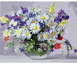 Akrila krāsas un kanvas attēlu gleznošana pēc numuriem "Wild flowers bouquet" 40x50cm
