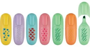 Text marker highlighter PASTEL MINI (assorted colours) /drum