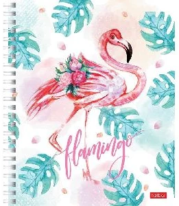 Notebook squared 96sh. spiral bound with lacquer cover "Flamingo"