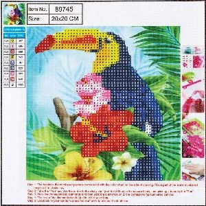 Dimanta mozaīka 5D "Toucan" 20x20cm