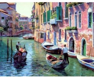 Acrylic paints & canvas pictures painting by number "Venice" 30x40cm OPP bag