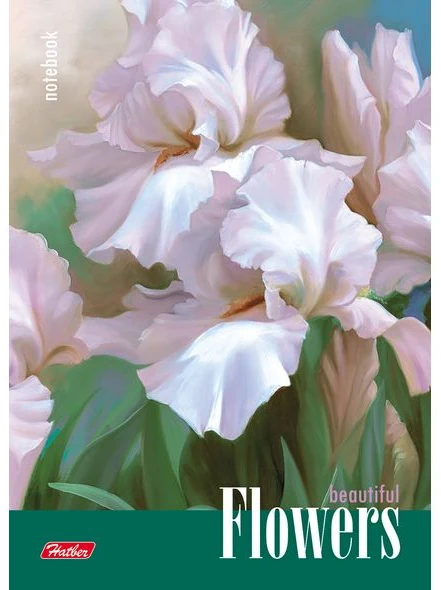 Notebook A6 squared 80sh. hard cover "White Irises"
