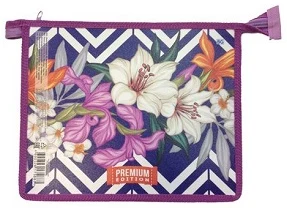 Plastic file "Flowers A5  with 1sections, zipper