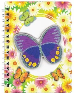 Notebook A6 ruled 40sh. "Butterflies" double spiral