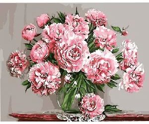 Akrila krāsas un kanvas attēlu gleznošana pēc numuriem "Peonies" 40x50cm