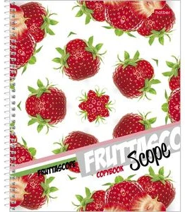 Notebook squared 100sh. spiral bound, lacguer cover "Strawberry"