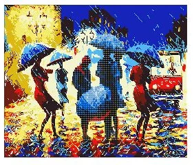 Dimanta mozaīka + Akrila krāsas un kanvas attēlu gleznošana pēc numuriem "Rain" 40x50cm